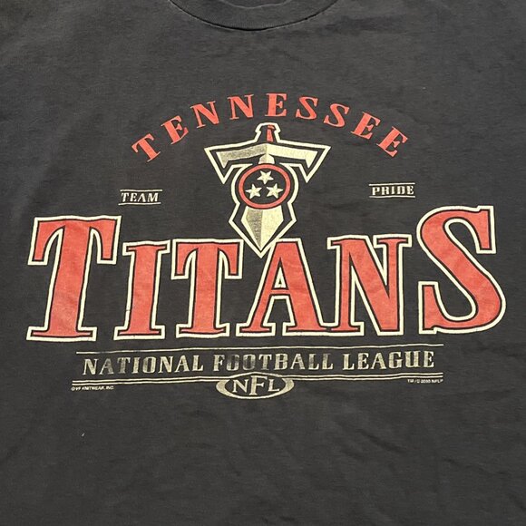 VTG 2000 Lee Sport Tennessee Titans Graphic Shirt LARGE Navy Blue Football NFL - Picture 2 of 11